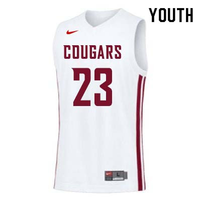 Youth #22 Isaac Fontaine Washington State Cougars College Basketball Jerseys Sale-White